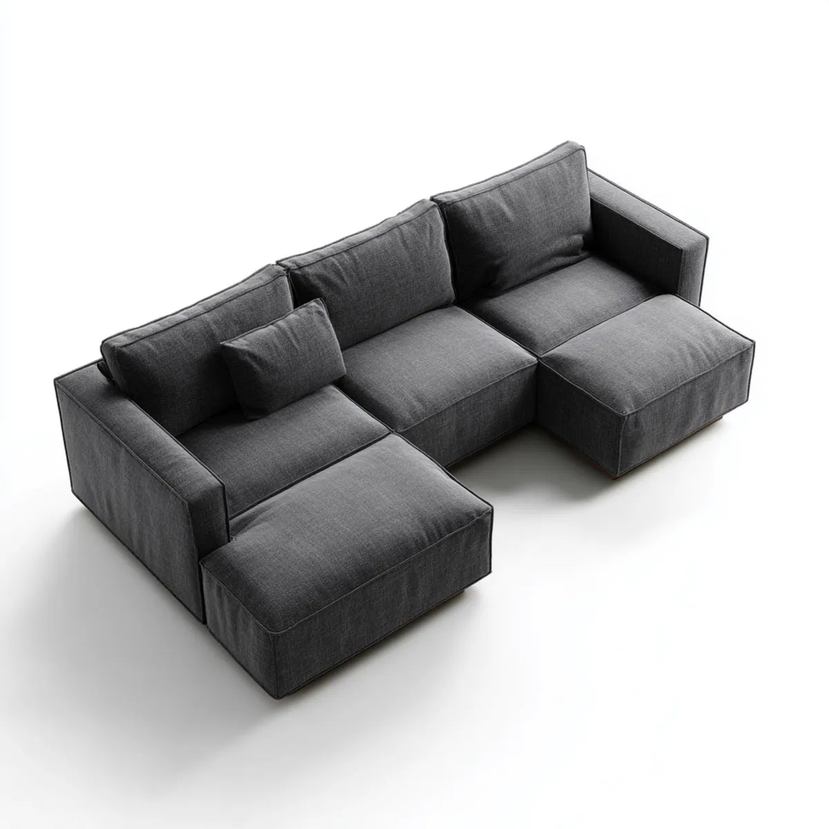 Divano angolare 3 posti con penisola grigio antracite 280 x 170 x 85 cm rivestimento in poliestere forma a L