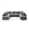 Divano angolare a U 5 posti grigio in poliestere 360 x 170 x 85 cm