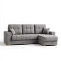 Divano angolare con chaise longue destra grigio 250 x 160 cm in poliestere a L
