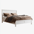 Letto matrimoniale bianco 160 x 200 cm in legno massello di pino rettangolare