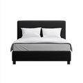 Letto matrimoniale imbottito nero 160 x 200 cm in poliestere rettangolare