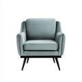 Poltrona da soggiorno blu grigio in velluto di poliestere con gambe in acciaio forma rettangolare 78 x 80 x 96 cm