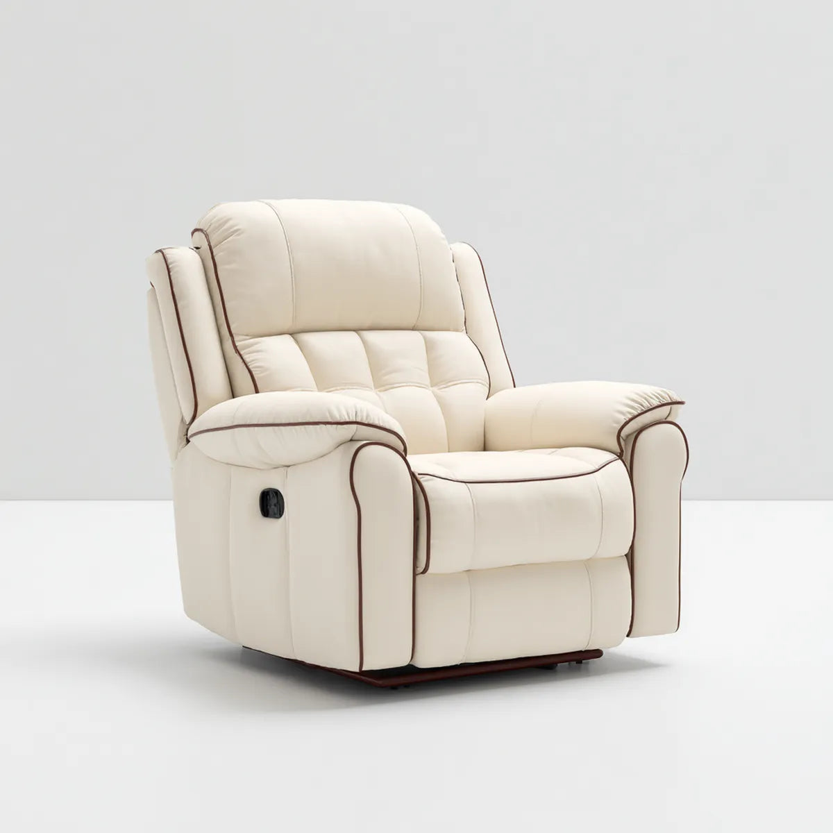 Poltrona reclinabile elettrica crema in pelle PU 90 x 95 x 102 cm